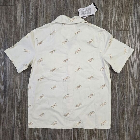 Nike Air Jordan Flight Essentials Denim Button-Down Shirt Off-White Women's S LE - Picture 2 of 8